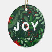 Pine Green Kerstmis Botanical Joy Ornament (Links)