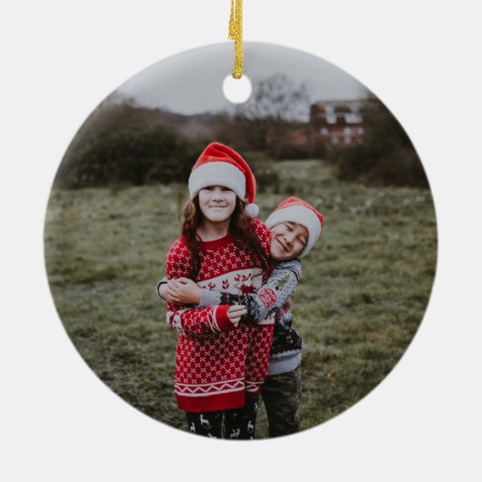 Pine Green Kerstmis Botanical Joy Ornament (Achterkant)