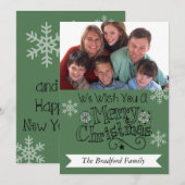 Pine Green Merry kerstfoto Kaart (Voorkant / Achterkant)