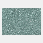 Pine Green Mint Glitter Inpakpapier Vel (Voorkant)