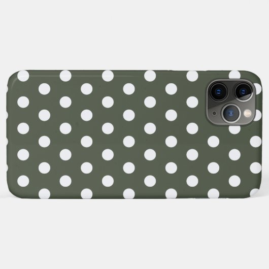 Pine Green Polka Dot Hoesje-Mate iPhone Case (Achterkant (horizontaal))