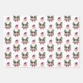 Pine Green Red Merry Christmas Santa Inpakpapier Vel (Voorkant 3)