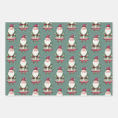 Pine Green Red Merry Christmas Santa Inpakpapier Vel (Voorkant)