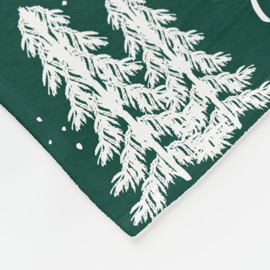 Pine Green Snowy kerstbomen Holiday Fleece Deken (Hoek)