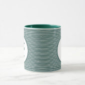 Pine Green Stripe Monogram Mok (Midden)