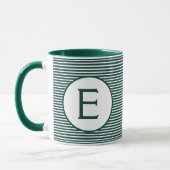 Pine Green Stripe Monogram Mok (Links)