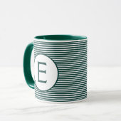 Pine Green Stripe Monogram Mok (Voorkant links)
