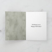 Pine Green Stripes Stripes Birthday Kaart (Binnen)