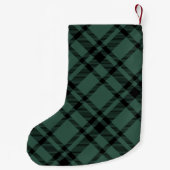 Pine Green Tartan Gepersonaliseerde Naam Kleine Kerstsok (Achterkant)