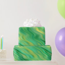 Pine Green Wavy Texture Cadeaupapier