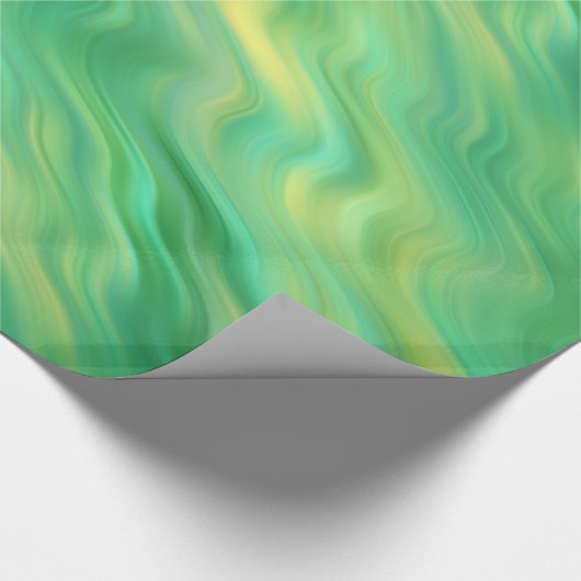 Pine Green Wavy Texture Cadeaupapier (Hoek)