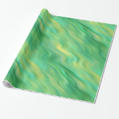 Pine Green Wavy Texture Cadeaupapier (Uitgerold)