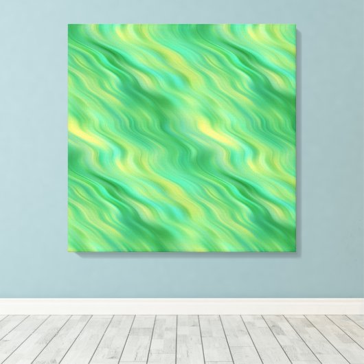 Pine Green Wavy Texture Canvas Afdruk (Insitu (Houten vloer))