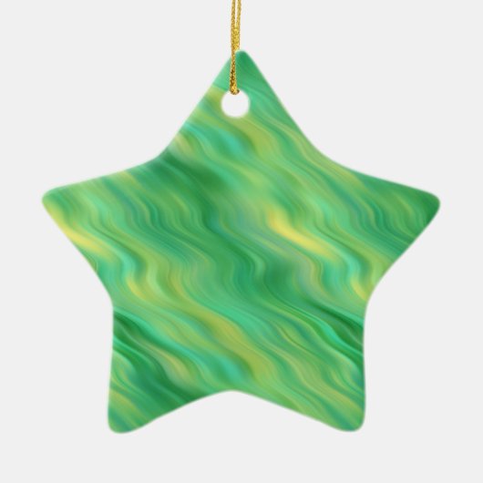 Pine Green Wavy Texture Keramisch Ornament (Voorkant)
