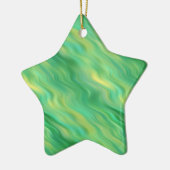 Pine Green Wavy Texture Keramisch Ornament (Links)
