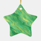 Pine Green Wavy Texture Keramisch Ornament (Achterkant)