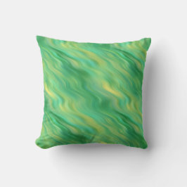 Pine Green Wavy Texture Kussen