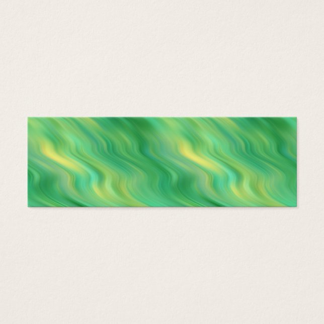Pine Green Wavy Texture Mini Visitekaartjes (Voorkant)