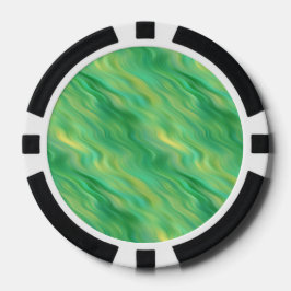 Pine Green Wavy Texture Pokerchips