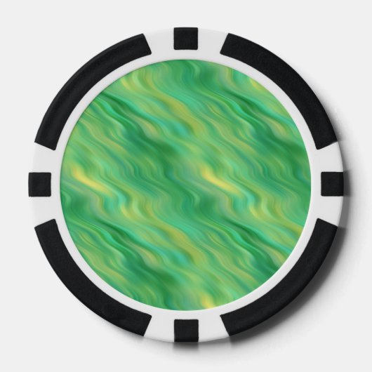 Pine Green Wavy Texture Pokerchips (Voorkant)