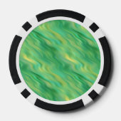 Pine Green Wavy Texture Pokerchips (Achterkant)