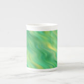 Pine Green Wavy Texture Porselein Kop (Voorkant)