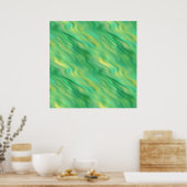 Pine Green Wavy Texture Poster (Keuken)