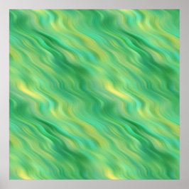 Pine Green Wavy Texture Poster