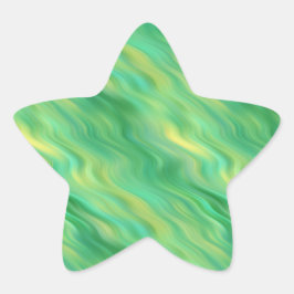 Pine Green Wavy Texture Ster Sticker