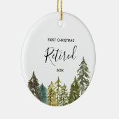 Pine Greenery, eerste kerstOrnament in ruste Keramisch Ornament (Rechts)