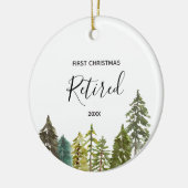 Pine Greenery, eerste kerstOrnament in ruste Keramisch Ornament (Links)