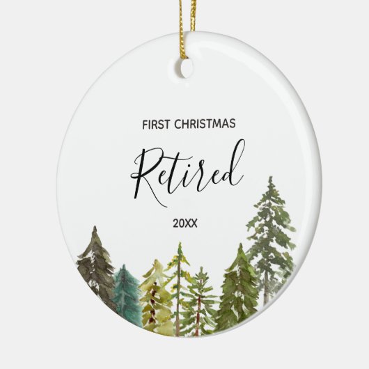 Pine Greenery, eerste kerstOrnament in ruste Keramisch Ornament (Links)