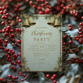 Pine Greenery Gold Bells Kaart