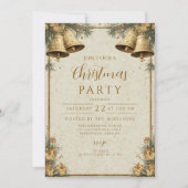 Pine Greenery Gold Bells Kaart (Voorkant)