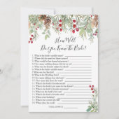 Pine Greenery Hoe goed ken je het Bride Game? Kaart (Voorkant)