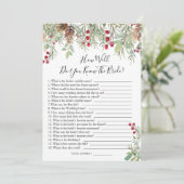 Pine Greenery Hoe goed ken je het Bride Game? Kaart (Staand voorkant)