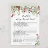 Pine Greenery Hoe goed ken je het Bride Game? Kaart (Voorkant / Achterkant)