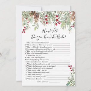 Pine Greenery Hoe goed ken je het Bride Game? Kaart