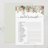 Pine Greenery Word Scramble Vrijgezellenfeest Game Kaart (Voorkant / Achterkant)