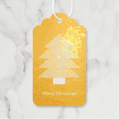 Pine Groen Goud Glitzy Glitter Kerstmis Cadeaulabels (Voorkant)
