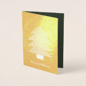 Pine Groen Goud Glitzy Glitter Kerstmis Folie Kaarten (Voorkant)