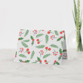 Pine Holly Berry Gold Peace Multiple Photo Feestdagen Kaart (Achterkant)