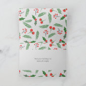 Pine Holly Berry Gold Peace Multiple Photo Feestdagen Kaart (Binnen)