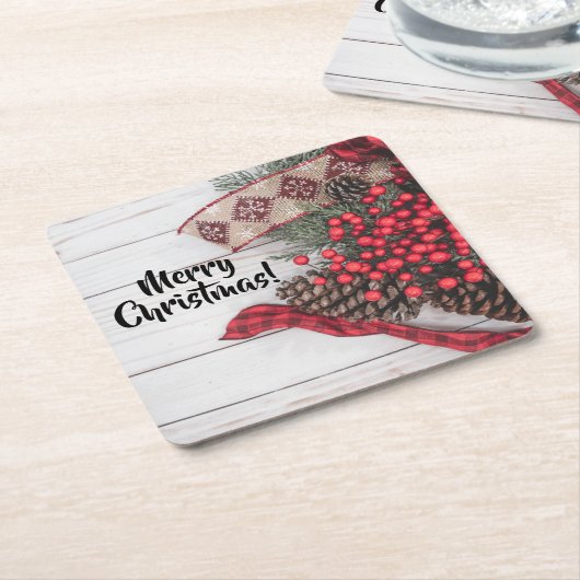 Pine & Holly Collectie Kartonnen Onderzetters (Schuin)