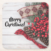 Pine & Holly Collectie Kartonnen Onderzetters (Voorkant)