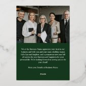 Pine Holly Green Buffalo Check Season's Greetings Folie Feestdagenkaart (Achterkant)