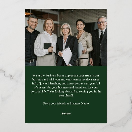 Pine Holly Green Buffalo Check Season's Greetings Folie Feestdagenkaart (Achterkant)