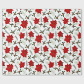 Pine, Holly & Poinsettia inpakpapier (Vlak)