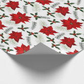 Pine, Holly & Poinsettia inpakpapier (Hoek)