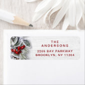 Pine & Holly Rustic Holiday Return Label (Insitu)